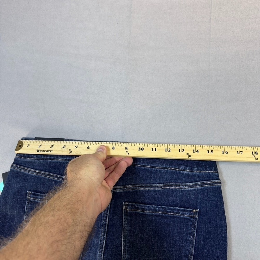 Liverpool Jeans Skirt 6 , 28 Cat Eye Pull On Dark Wash Denim raw hem NEW - Picture 13 of 16
